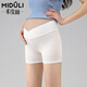 米度麗孕婦打底短褲安全褲夏季薄款托腹大碼蕾絲防走光孕婦夏裝 低腰款-白色6109 XL碼