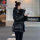 GIOIO品牌短款羽絨服女小個子面包服2025冬季新款韓版收腰連帽加厚外套 黑色 M
