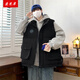 臣梵席特大碼300斤工裝馬甲棉服男冬季加厚保暖復(fù)古山系坎肩棉衣棉馬甲 黑色 加厚 5XL（建議200-220斤）