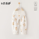 貝樂(lè )咿嬰兒衣服純棉開(kāi)襠褲春秋季男女寶寶四季護肚高腰褲新生兒外穿睡褲 6329花草小熊 66 推薦3-6個(gè)月12-15斤)