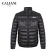 卡里亞尼卡里亞尼輕奢男裝經(jīng)典雙口袋羽絨服男加厚保暖印花羽絨外套 黑色 48(170/88A)