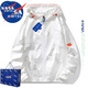 NASA MARVEL官方聯(lián)名防曬衣男垂釣服皮膚衣夏季薄款?yuàn)A克外套戶外防曬衣情侶款 白色 XL (125斤-140斤)