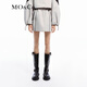 MO&Co.半身裙抽繩松緊腰拉鏈插袋直筒運動(dòng)短裙休閑裙裝戶(hù)外摩安珂 鵝卵石綠色 S 160
