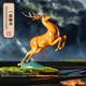 朱炳仁銅 一鹿攀升吉祥鹿玄關(guān)客廳辦公室創(chuàng)意家居裝飾品銅雕禮品 一鹿攀升小
