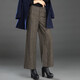 奧豚毛呢闊腿褲女秋冬垂感長(cháng)褲寬松顯瘦加厚休閑褲子AT24082 3XL 
