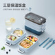 拜格 304不銹鋼飯盒可微波爐加熱保溫便當盒學(xué)生上班族便捷餐盒 三層分格飯盒【配筷勺】