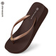 Stevesam人字拖夏季外穿防滑輕奢軟底4CM坡跟沙灘鞋坡跟厚底拖鞋女可外穿 咖啡棕 37