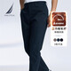 諾帝卡（NAUTICA）【暖氧吧】男裝秋冬保暖紗舒適親膚休閑長(cháng)褲男PE3301 藏青4NV 32
