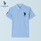 U.S. POLO ASSN.保羅POLO衫男夏季休閑透氣短袖經(jīng)典潮流上衣男裝 淺藍021 XL 180/100A-135/150斤