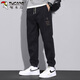 啄木鳥(niǎo)（TUCANO）休閑褲男秋冬季寬松束腳褲子男韓版潮工裝青年小腳長(cháng)褲 黑色 XL