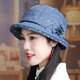 森羅慕彤中老年帽子女春秋薄款媽媽盆帽老太太老人奶奶布帽夏天防曬遮陽(yáng)帽 霧藍 可調節