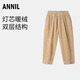 安奈兒（Annil）女童裝褲子燈芯絨純棉冬時尚休閑時尚保暖彈力長褲 燕麥卡 150 cm