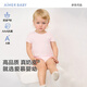 愛(ài)慕嬰幼A類抗菌凈痕素雅寶寶衣服嬰兒無(wú)腿連體衣中性嬰幼短袖爬服奶皮衣 粉AB145E041 90cm