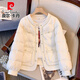 皮爾卡丹（pierre cardin）高檔品牌小香風(fēng)羽絨服女冬季新款寬松休閑圓領(lǐng)粗花呢短款氣質(zhì)外套 白色 M 建議101-120斤