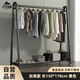 圣諾依琳衣帽架服裝展示架落地掛衣架家用臥室衣服收納架 150*170黑