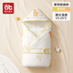 愛(ài)貝迪拉（AIBEDILA）新生嬰兒抱被初生純棉a類(lèi)春夏季薄款包被厚冬寶寶包單四季款包巾 【特價(jià)】暖姜【春秋中厚15~25°C】萊明頓森林