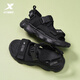 特步?jīng)鲂锌钕募拘驴钌碁┬竦自龈吣g(shù)貼休閑運動涼拖鞋男鞋涉水鞋 黑-男 42