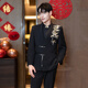 泰勒馬丁唐裝新中式新郎結(jié)婚西服新款男士高級刺繡訂婚接親禮服 M027兩件套（不含襯衫） S