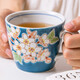 小鹿田燒日本進(jìn)口九谷燒陶瓷情侶水杯日式馬克杯茶杯手繪手柄杯喝茶咖啡杯 花開(kāi)四季馬克杯(櫻花)