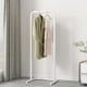 木樽輕奢簡(jiǎn)約掛衣架落地臥室家用簡(jiǎn)易衣帽架房間單桿晾衣服收納衣服架 加粗奶油白 40*130cm