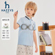 哈吉斯（HAZZYS）品牌童裝男童T恤夏季新款輕薄彈力簡約學(xué)院風(fēng)翻領(lǐng)短袖POLO衫 冰晶藍(lán) 160cm