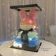 梵花戀歌（FANHUALIANGE）永生花兔子擺件玫瑰禮盒生日紀念日三八婦女節禮物送女生女友老婆 【配手提袋】50cm皇冠頭紗彩兔禮盒+燈組裝好
