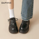達芙妮（DAPHNE）黑色小皮鞋女2025春季款女鞋百搭爆款學(xué)院風(fēng)單鞋女英倫風(fēng)樂(lè )福鞋女 黑色【舒適單里】 37