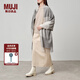 無印良品（MUJI） 羊毛披巾 圍巾圍脖男女 秋冬季 披肩 保暖 灰色格紋/60*200cm