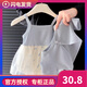 桑紀(jì)（SANGJI）夏季套裝嬰兒洋氣可愛小公主仙網(wǎng)紗吊帶包屁裙女寶寶連體衣夏款 霧霾藍(lán)套裝(實(shí)物顏色深一點(diǎn)霧霾 80
