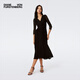 Diane von Furstenberg[博主同款][小黑裙]25春夏新款腰部褶皺百褶連衣裙DL4S025 經典黑 M