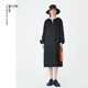 噢姆（AUM）【經(jīng)典繆斯裙】AUM噢姆年秋季新款純棉V領(lǐng)收腰小黑裙連衣裙女 黑色 XL