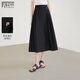對白經(jīng)典A字黑色半身裙女2026夏季新款垂墜感氣質(zhì)百搭顯瘦傘裙子 氣質(zhì)黑 S