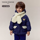 Teenie Weenie  Kids小熊童裝冬季款男女寶仿羊羔毛圍巾羽絨面包服 藏青色 90cm