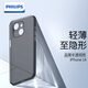 飛利浦適用蘋果14手機殼超薄iPhone14promax磨砂透明簡約保護(hù)套硬殼硅膠男女個性創(chuàng)意商務(wù)風(fēng) 蘋果14-透黑丨磨砂感