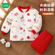 迷你木木屋兒童冬季加厚款家居服秋冬男女童夾棉套裝新年款 福袋寶貝 80 