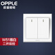 歐普（OPPLE） OPPLE 歐普照明家用墻壁開(kāi)孔插空調(diào)86型帶開(kāi)關(guān)白色面板W51 二開(kāi)雙控