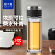 哈爾斯玻璃杯水杯雙層男2024新款耐高溫杯子茶水分離杯大容量便攜泡茶杯 銀色 300ml