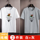 繽果城純棉短袖T恤男士打底衫夏季情侶裝圓領(lǐng) DT006(白+灰) L