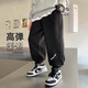 左西男童褲子兒童衛褲春季2026新款男孩韓版休閑長(cháng)褲運動(dòng)褲 黑色 160