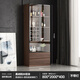 瑞美信客廳靠墻酒柜展示柜書(shū)柜家用輕奢現代簡(jiǎn)約玻璃門(mén)小型酒柜實(shí)木新款 黑胡桃木C(黑色框門(mén))-80cm寬不帶 5門(mén)