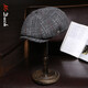 Mr DUCK進口英國Harris Tweed純羊毛報童帽男女鴨舌帽大頭圍復(fù)古八角帽 MW216130-但丁堡灰（羊毛經(jīng)典） L（適合58-59.5cm頭圍）