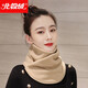 北極絨 圍脖女秋冬季多功能脖套保暖抓絨滑雪面罩保暖圍巾騎行運動(dòng)圍脖 搖粒絨運動(dòng)圍脖卡其色