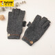 啄木鳥(niǎo)（TUCANO）露指手套女秋冬季羊毛半指半截針織毛線(xiàn)漏指寫(xiě)字打字騎行開(kāi)車(chē)防風(fēng)防寒保暖女士手套 zmnjd-st20st010-深灰