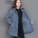 衣典零一（LEDIALYI）棉服女中長(cháng)款2025冬季女裝新款韓版休閑寬松中年棉衣棉襖加厚外套 藍色 XL （建議125-135斤）