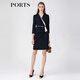 PORTS寶姿女裝新款時(shí)尚氣質(zhì)七分袖連衣裙ALM8D600JWP052 黑色-2 M (6)