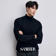 SANHEER高檔商務(wù)打底毛衣 澳洲美麗諾可機洗純羊毛男士高領(lǐng) DAZ584 黑色高領(lǐng) 2XL /54