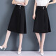 魅力棠2024夏季新款半身裙女高腰中長(cháng)款A字遮胯顯瘦垂感百搭職業(yè)半身裙 黑色 L/28(105-115斤)