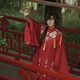 神獸王國解雨臣cos服幼年全套 花嫁明制立領(lǐng)對襟長衫齊腰云肩秋冬二次元 全套(衣服+麥穗+假發(fā)) S