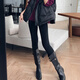 美洋（MEIYANG）壁爐打底褲高密加絨加厚3D羅紋高腰彈力緊身外穿褲新款百搭休閑褲 黑色（不帶襪加長(cháng)版） F