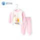 舒貝怡兒童內衣套裝嬰兒卡通秋衣秋褲貼身男女童衣服春秋寶寶睡衣家居服 快樂(lè )天鵝粉色 73 cm(6-12個(gè)月)